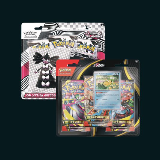 🔥Pack Pokémon – Tripack Flamme Blanche (EV 10.5)+ Tripack Méga Évolution (ME 01) (FR)🔥