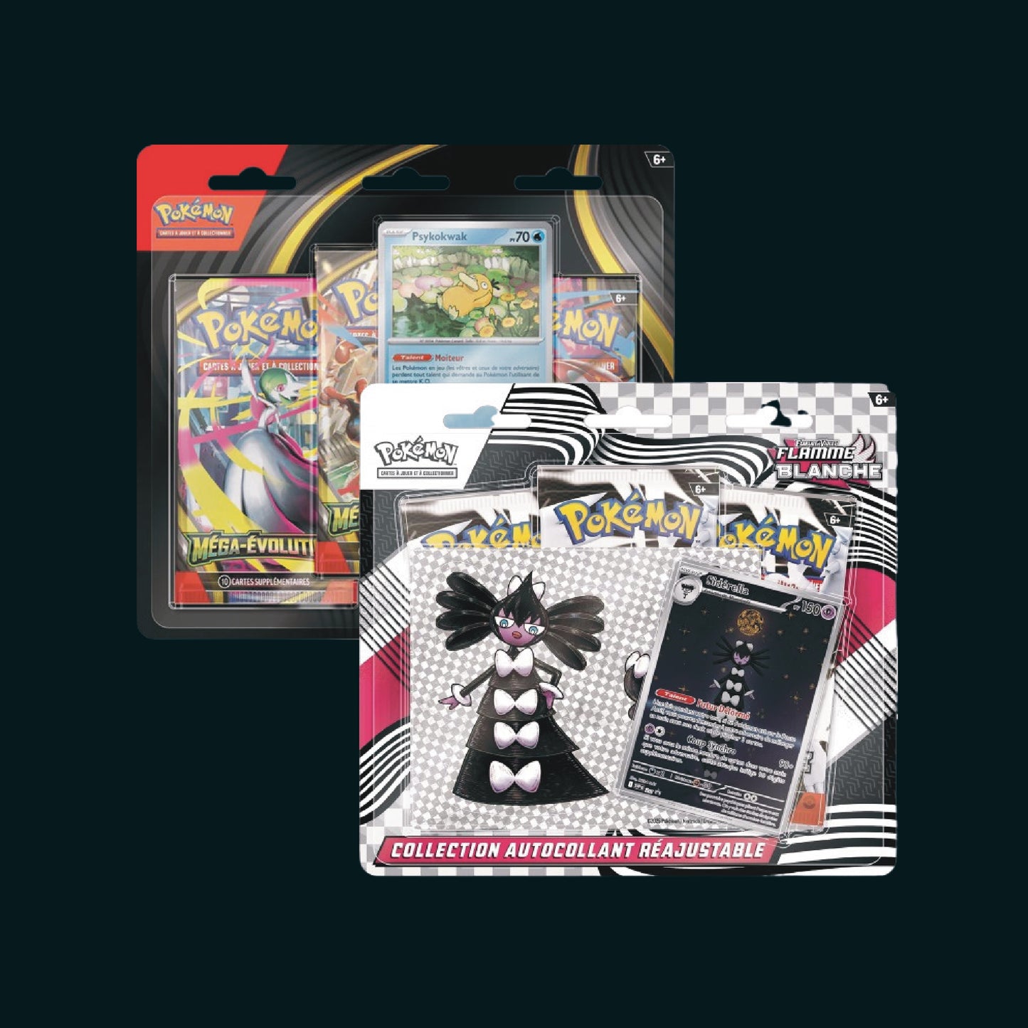 🔥Pack Pokémon – Tripack Flamme Blanche (EV 10.5)+ Tripack Méga Évolution (ME 01) (FR)🔥